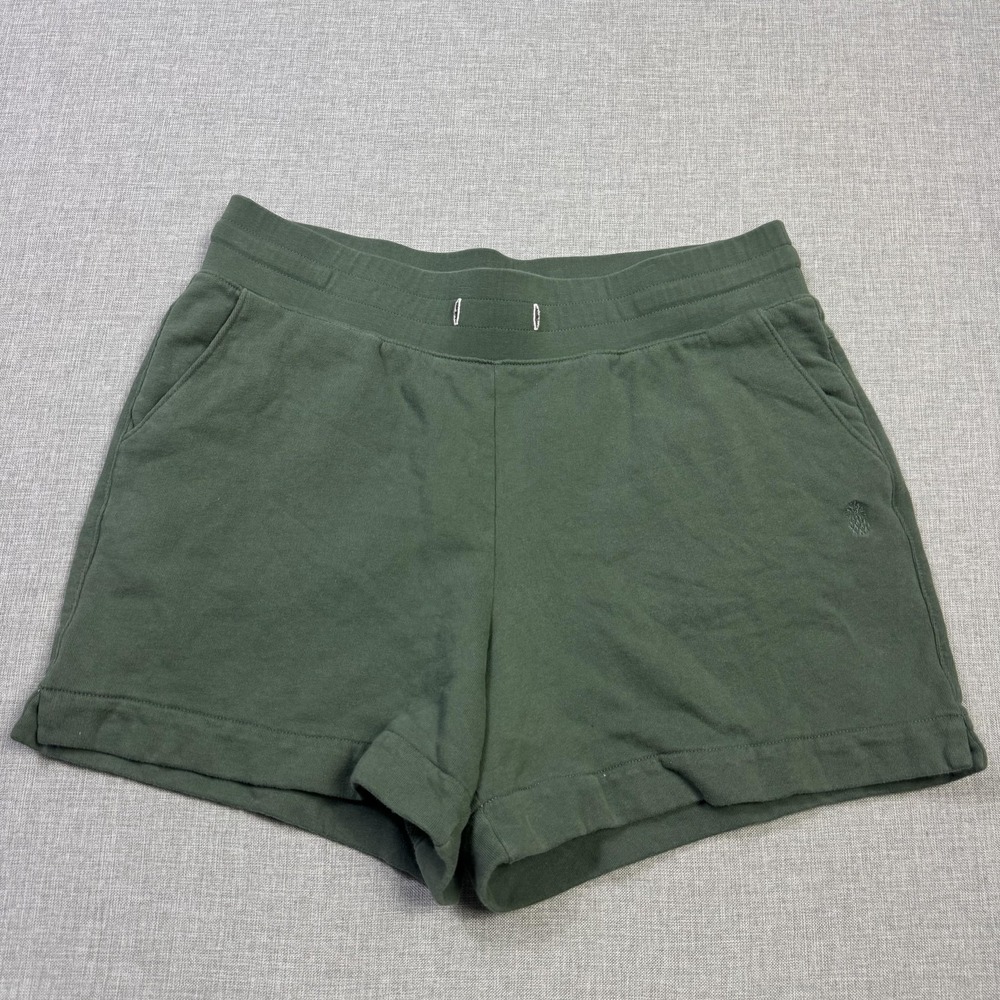 Tommy Bahama Sweat Shorts Womens L Green Terry 100% Cotton Elastic Waist 3.5in